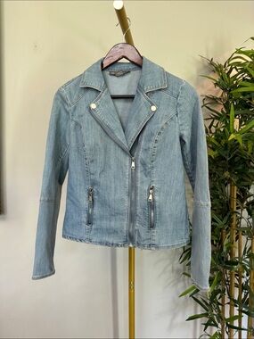 Kate & Mallory Light Blue Denim Moto Jacket XS